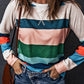 Striped Raglan Sleeve Round Neck Tee