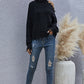 One Shoulder Distressed Sweater