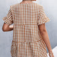 Gingham Flare Sleeve Babydoll Top