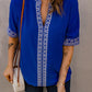 Embroidered V-Neck Top