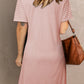 Sheer Striped Raglan Sleeve T-Shirt Dress