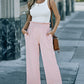 Paperbag Wide Leg Pants with Pockets
