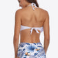 Two-Tone Ruffled Halter Neck Two-Piece Swimsuit