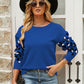 Printed Dropped Shoulder Round Neck Sweater