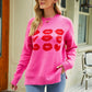 Lip Graphic Slit Dropped Shoulder Sweater