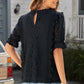 Lace V-Neck Flounce Sleeve Top
