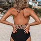 Leopard Halter Neck One-Piece Swimsuit