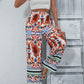 Printed High-Rise Wide Leg Pants