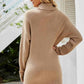 Rib-Knit Turtleneck Drop Shoulder Sweater Dress
