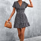 Ditsy Floral V-Neck Short Sleeve Dress