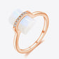 Natural Moonstone Platinum-Plated Ring