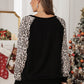 Leopard Raglan Sleeve Round Neck Sweatshirt