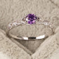 Inlaid Amethyst 4-Prong Ring