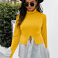 Color Block Patch Ruffle Hem Top