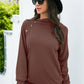 Buttoned Long Raglan Sleeve Hoodie