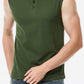 Buttoned Notched Neck Tank