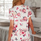 Floral T-Shirt and Drawstring Waist Shorts Lounge Set