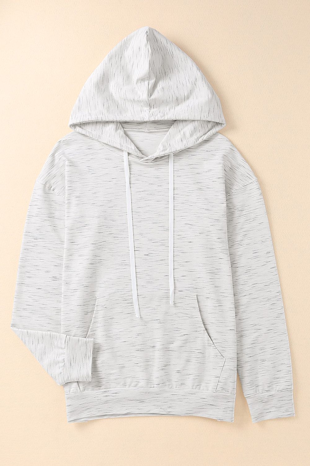 Printed Drawstring Detail Hoodie with Kangaroo Pocket