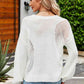 Openwork Round Neck Dropped Shoulder Knit Top