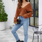 V-Neck Drop Shoulder Long Sleeve Knit Top