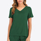 Gathered Detail V-Neck Top and Shorts Lounge Set