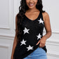 Star Pattern Racerback Knitted Tank
