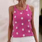 Polka Dot Round Neck Knit Tank