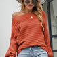 Dolman Sleeve Openwork Sweater