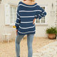 Striped Rib-Knit Off-Shoulder Sweater