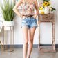Floral Smocked Frill Trim Cami