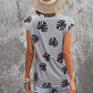 Printed Capped Sleeve Round Neck Top