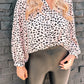 Printed Long Puff Sleeve Shirt