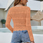 Drawstring Ruched Openwork Sweater