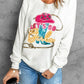 LET'S GO GIRLS Graphic Round Neck Sweatshirt