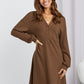 Johnny Collar Half Button Waffle Knit Dress