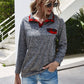 Plaid Contrast Collared Neck Sweatshirt