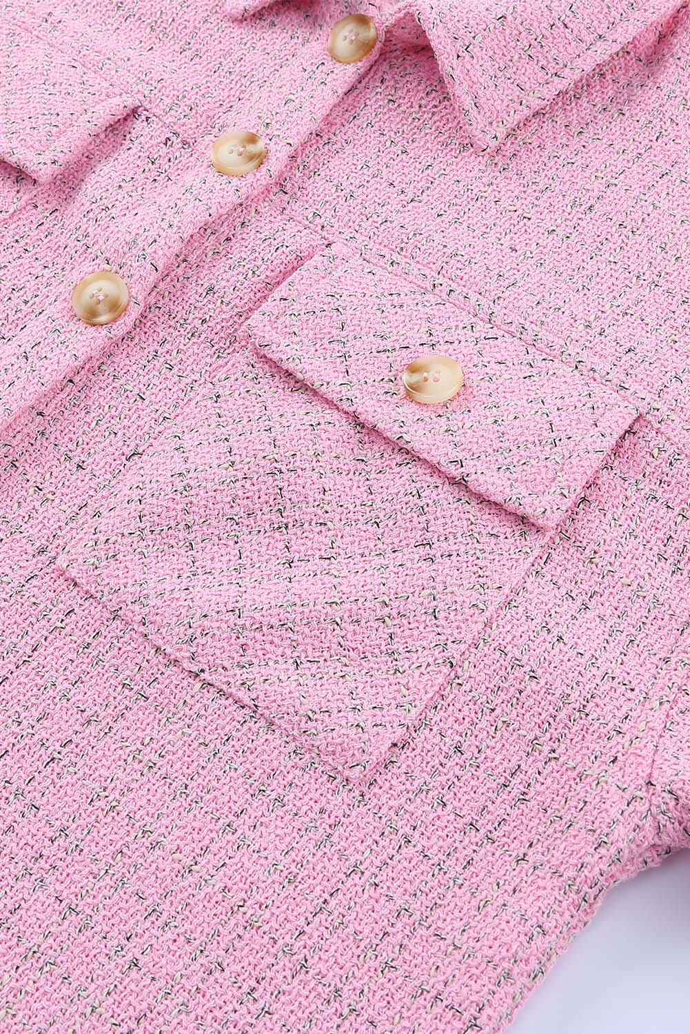 Plaid Button Up Pocketed Shacket