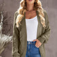 Dropped Shoulder Cable-Knit Open Front Cardigan