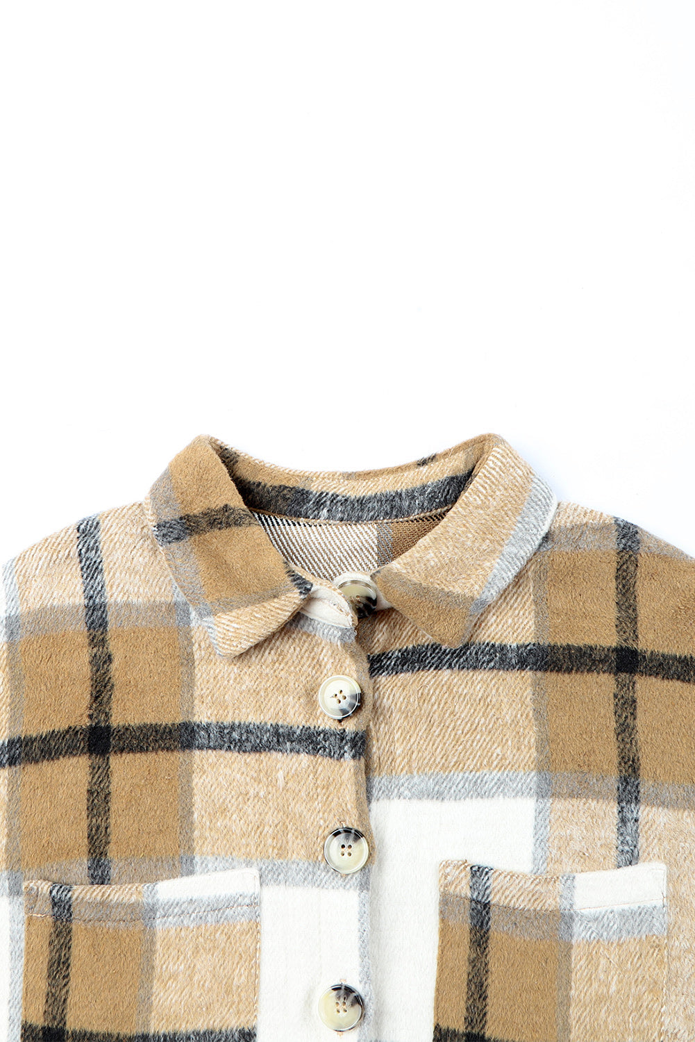 Plaid Brushed Button-Up Shacket