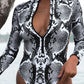 Animal Print Zipper Cut-Out Wetsuit