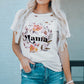 MAMA Floral Graphic Distressed Tee