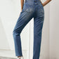 Printed Patch Distressed Boyfriend Jeans
