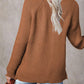 Half Button Long Sleeve Knit Top