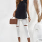 Keyhole Back Ruffle Shoulder Sleeveless Top