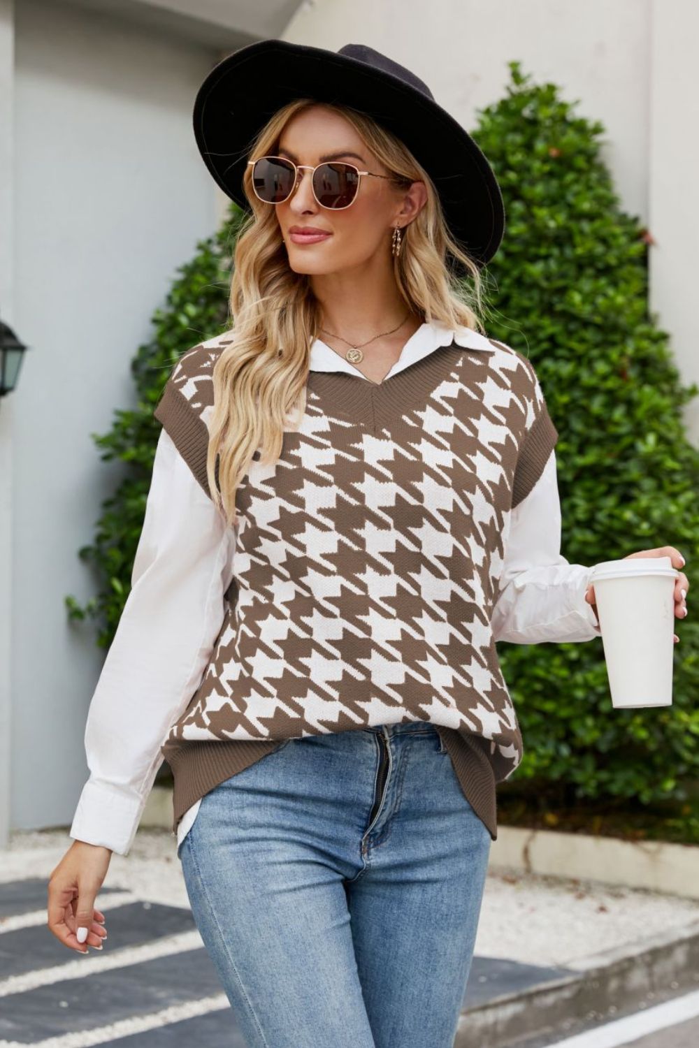 Houndstooth Sweater Vest