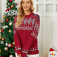 Geometric Crewneck Dropped Shoulder Sweater
