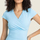 Gathered Detail Surplice Short Sleeve Sports Top