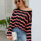 Round Neck Openwork Flare Sleeve Knit Top