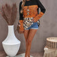 Mixed Print Color Block Long Sleeve Top