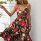 Floral Spaghetti Strap Crisscross Tied Dress